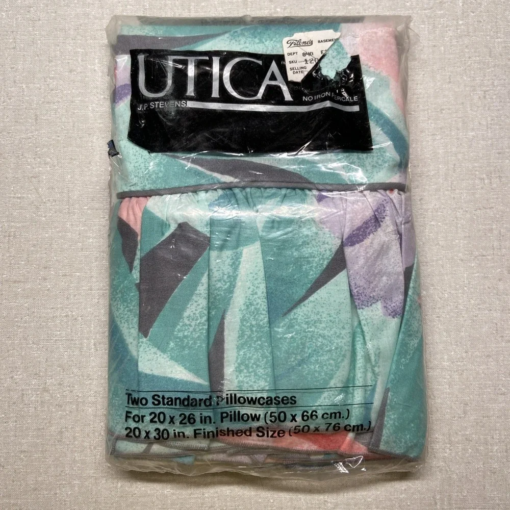 2 Vintage Utica JP Stevens & Co 80's 90's Ruffle Standard Pillowcases NIP Retro